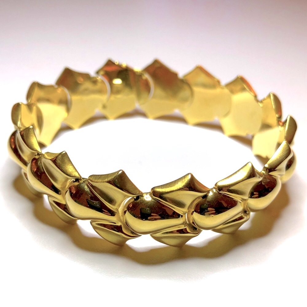 14k Gold Fancy Heralded Bracelet. Italy.